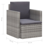 Garden chair with cushions Resin wicker Grey