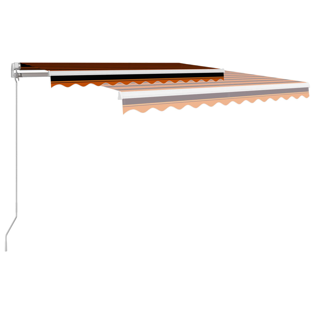 Manual retractable awning 300x250 cm Orange and brown