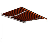 Manual retractable awning 300x250 cm Orange and brown