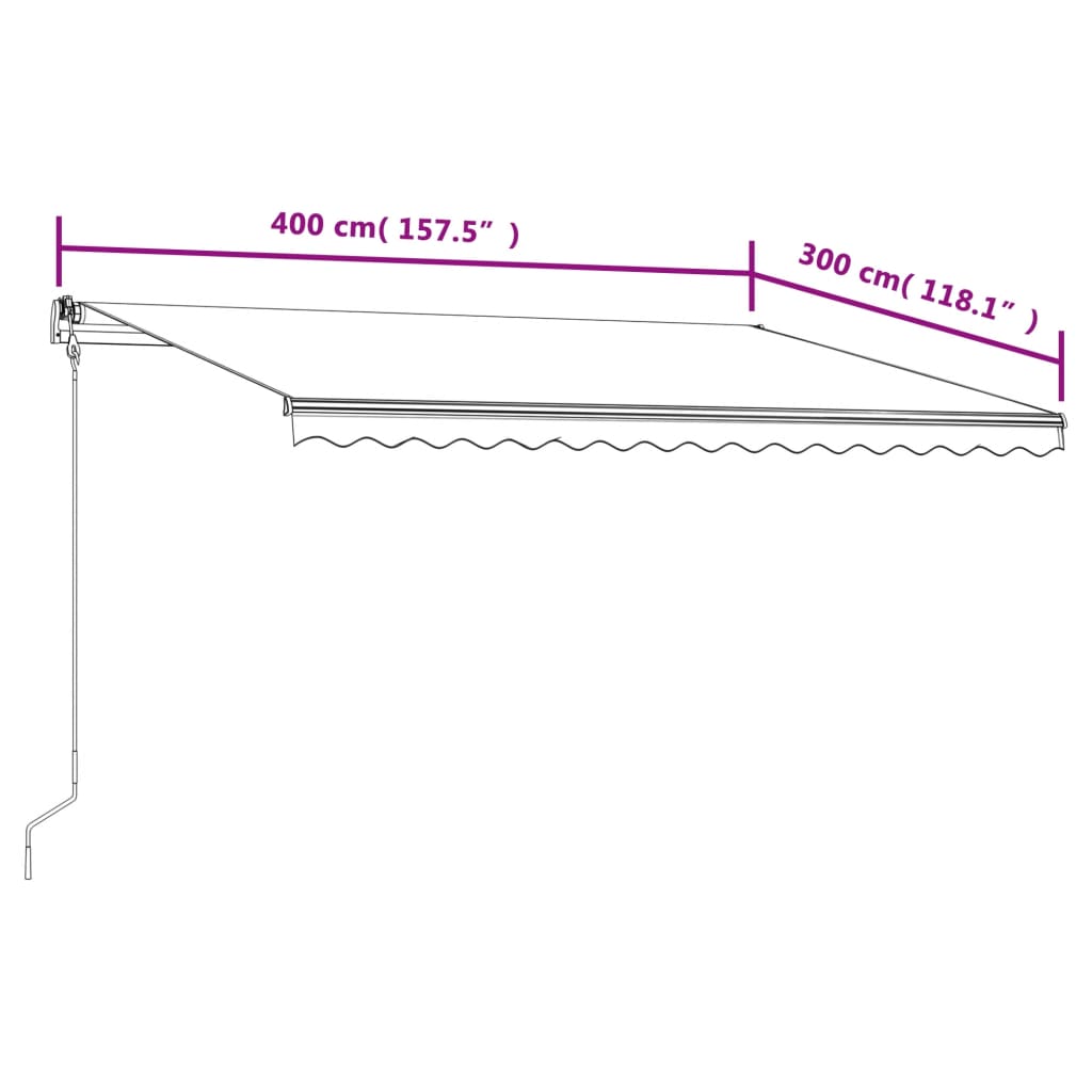 Automatic retractable awning 400x300 cm Orange and brown