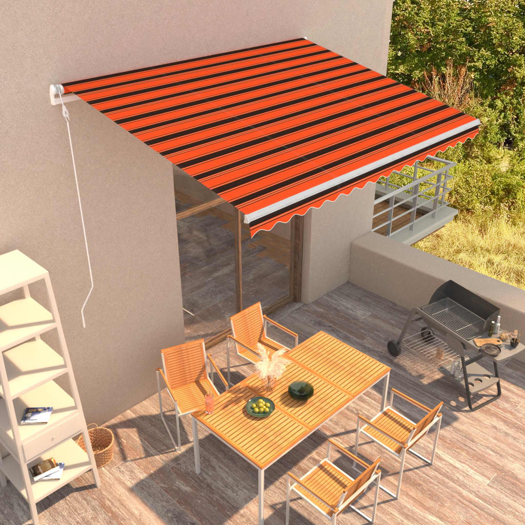 Automatic retractable awning 400x300 cm Orange and brown