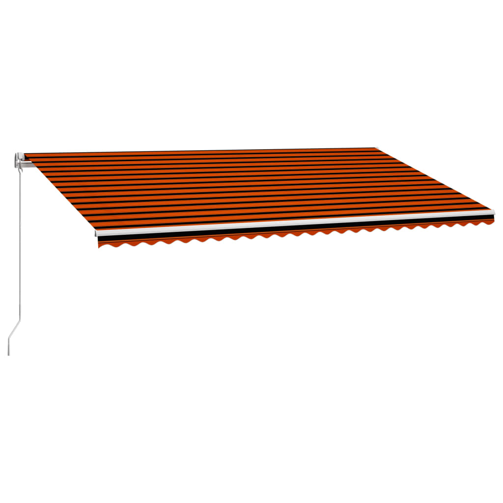 Manual retractable awning 600x300 cm Orange and brown