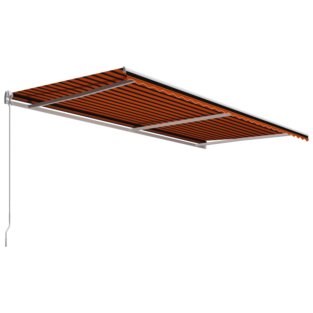 Manual retractable awning 600x300 cm Orange and brown