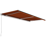 Manual retractable awning 600x300 cm Orange and brown