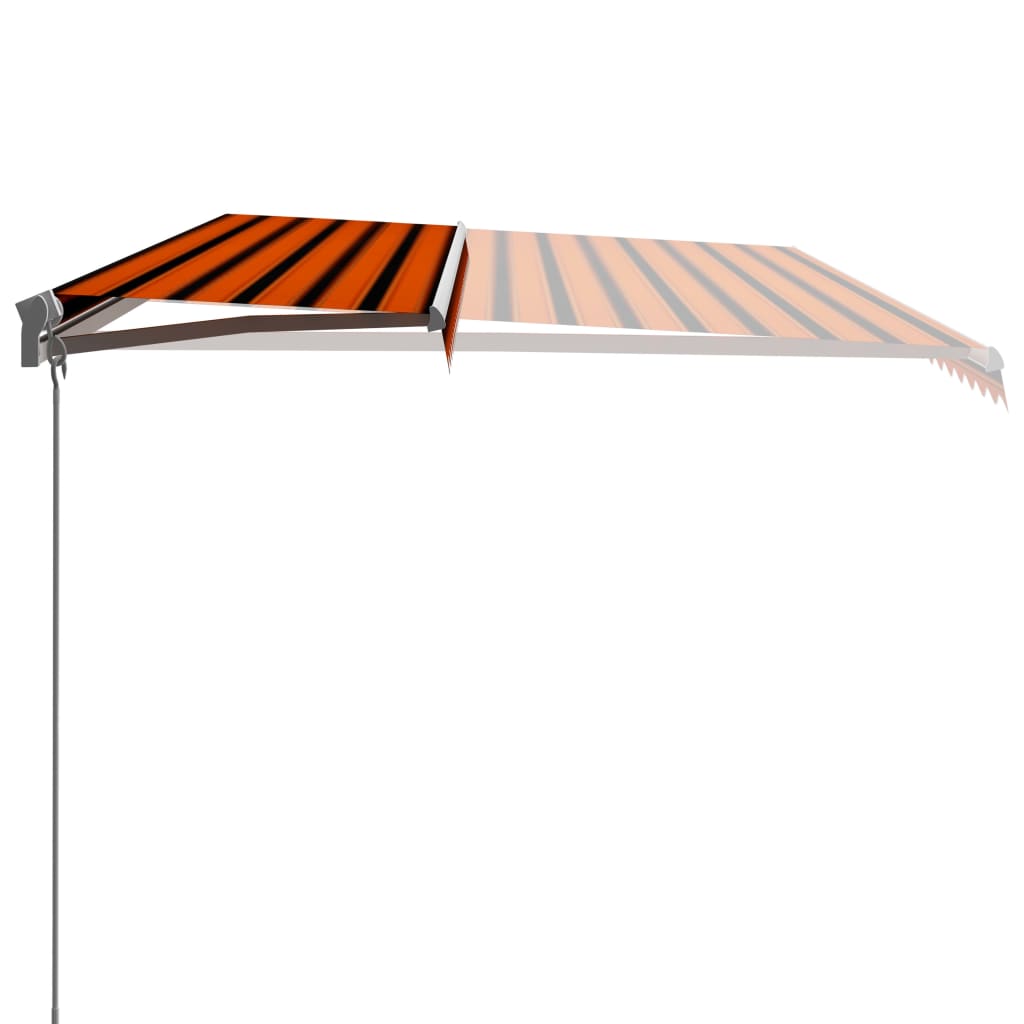 Manual retractable awning 600x300 cm Orange and brown