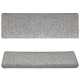 Tapis d'escalier 15 pcs 65x21x4 cm Gris clair