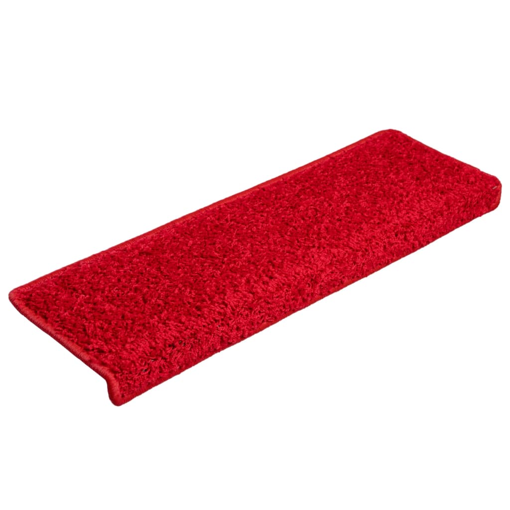 Tapis d'escalier 15 pcs 65x21x4 cm Rouge