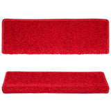 Tapis d'escalier 15 pcs 65x21x4 cm Rouge