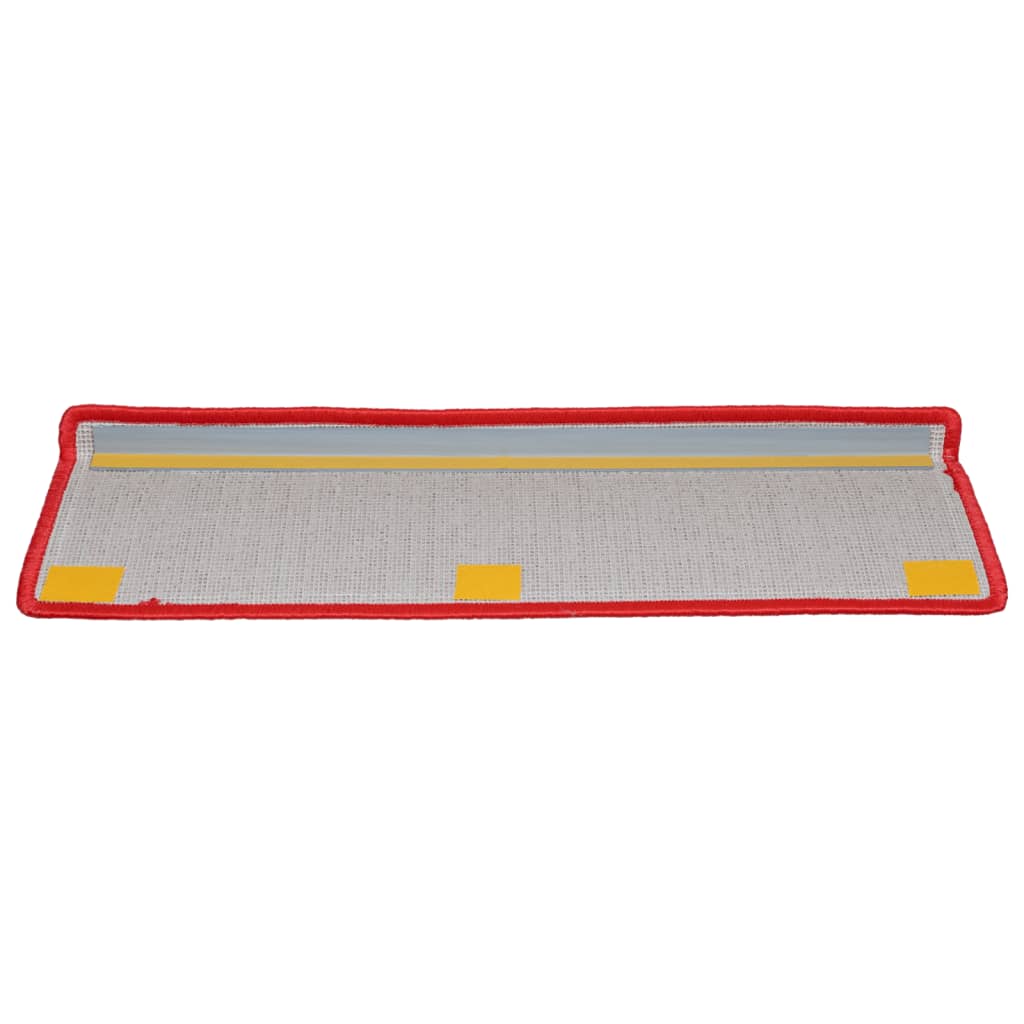 Tapis d'escalier 15 pcs 65x21x4 cm Rouge