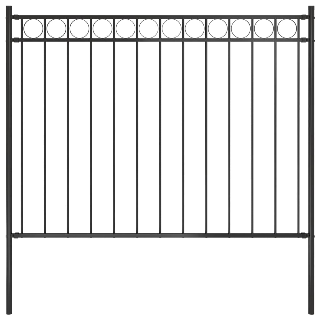 Garden fence Steel 1.7x1 m Black