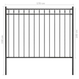 Garden fence Steel 1.7x1 m Black