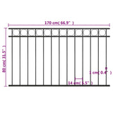 Steel Fence Panel 1.7x0.8 m Black