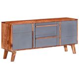 Grey sideboard 120x30x55 cm solid wood