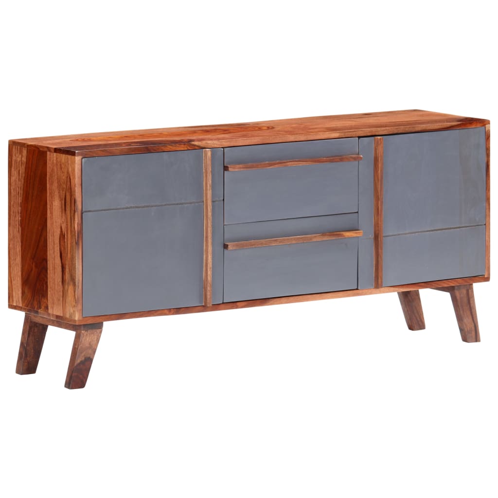 Grey sideboard 120x30x55 cm solid wood