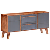 Grey sideboard 120x30x55 cm solid wood