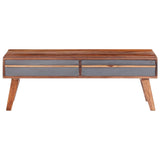 Table basse gris 110x50x40 cm bois massif