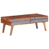 Table basse gris 110x50x40 cm bois massif