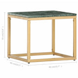 Table basse Vert 40x40x35 cm Pierre véritable et texture marbre