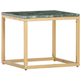 Table basse Vert 40x40x35 cm Pierre véritable et texture marbre