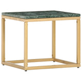 Table basse Vert 40x40x35 cm Pierre véritable et texture marbre