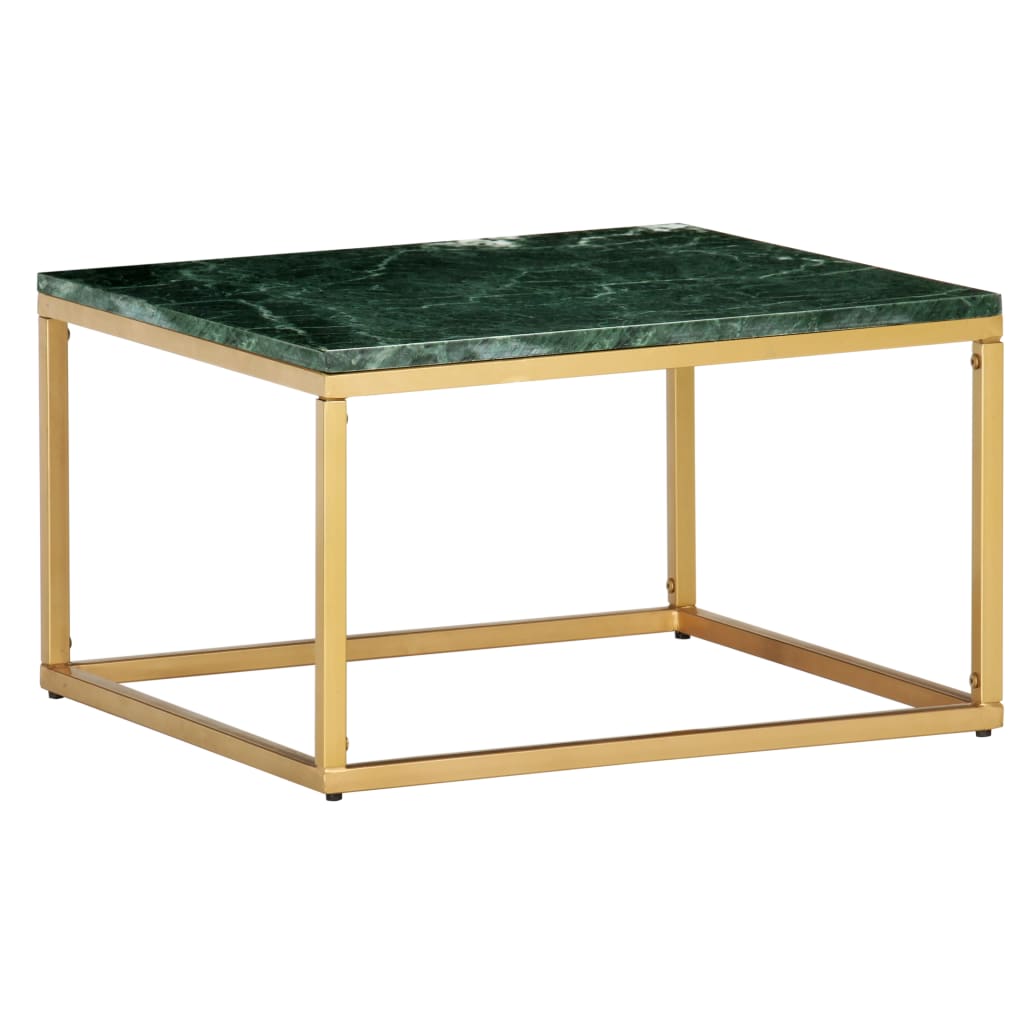 Table basse Vert 60x60x35 cm Pierre véritable et texture marbre