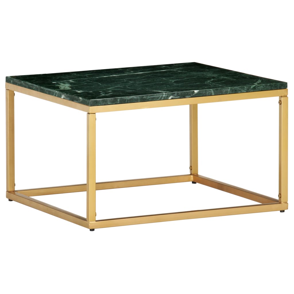 Table basse Vert 60x60x35 cm Pierre véritable et texture marbre