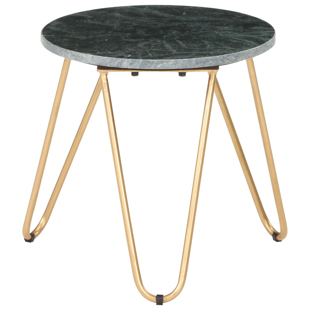 Table basse Vert 40x40x40 cm Pierre véritable et texture marbre