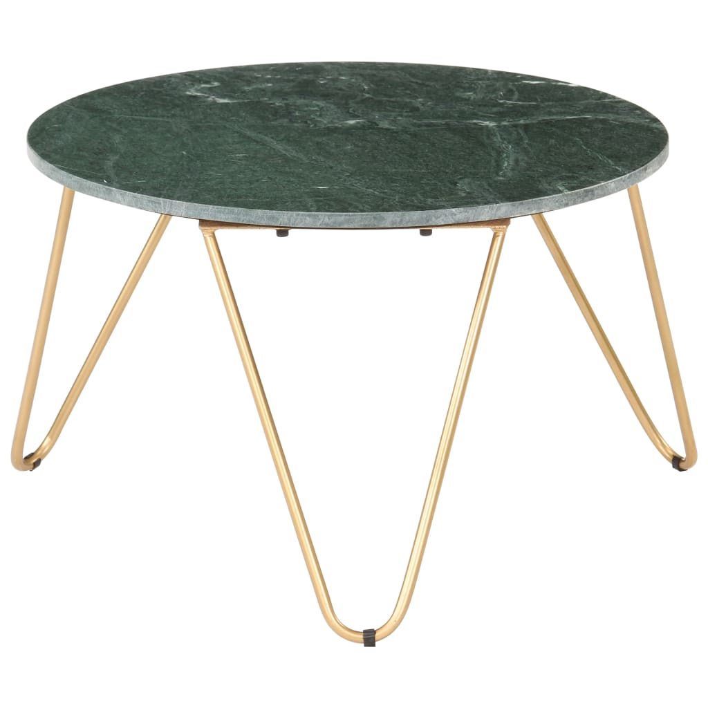 Table basse Vert 65x65x42 cm Pierre véritable et texture marbre