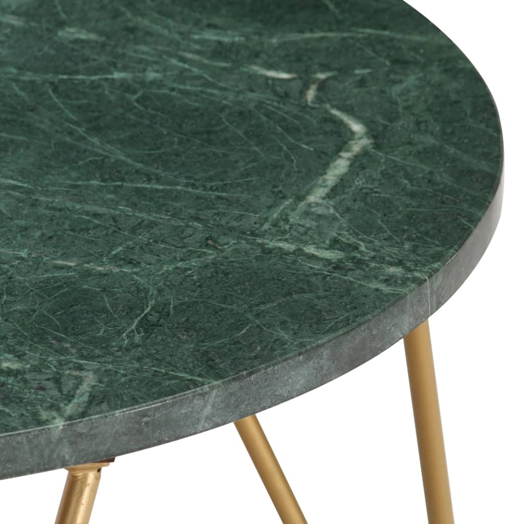 Table basse Vert 65x65x42 cm Pierre véritable et texture marbre