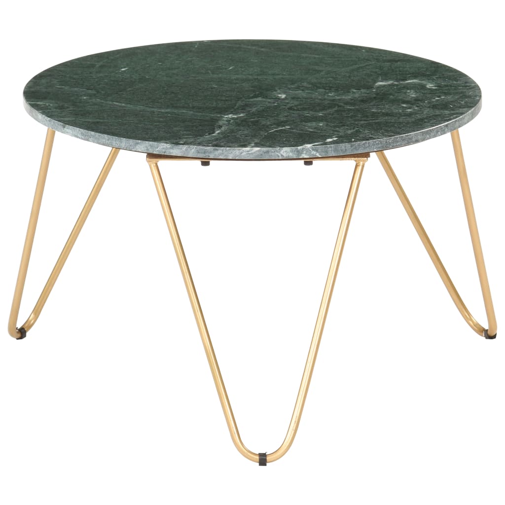 Table basse Vert 65x65x42 cm Pierre véritable et texture marbre