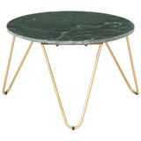 Table basse Vert 65x65x42 cm Pierre véritable et texture marbre