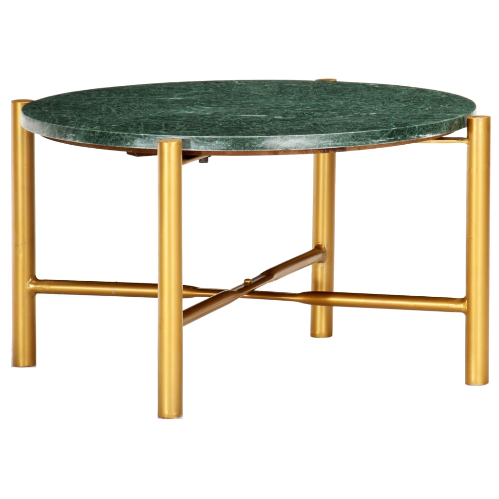 Table basse Vert 60x60x35 cm Pierre véritable et texture marbre