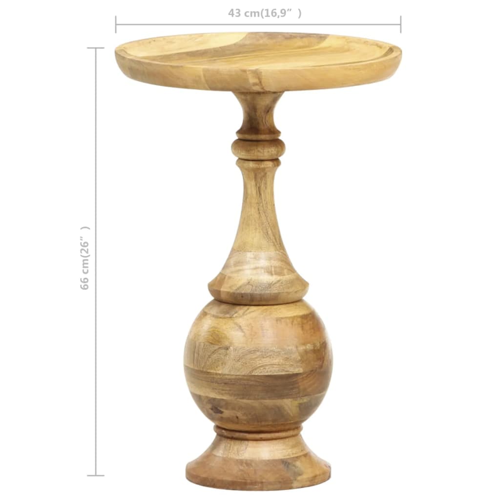 Table d'appoint ronde 43x43x66 cm Bois de manguier massif