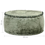 Pouf Rond Velours 40x20 cm Vert