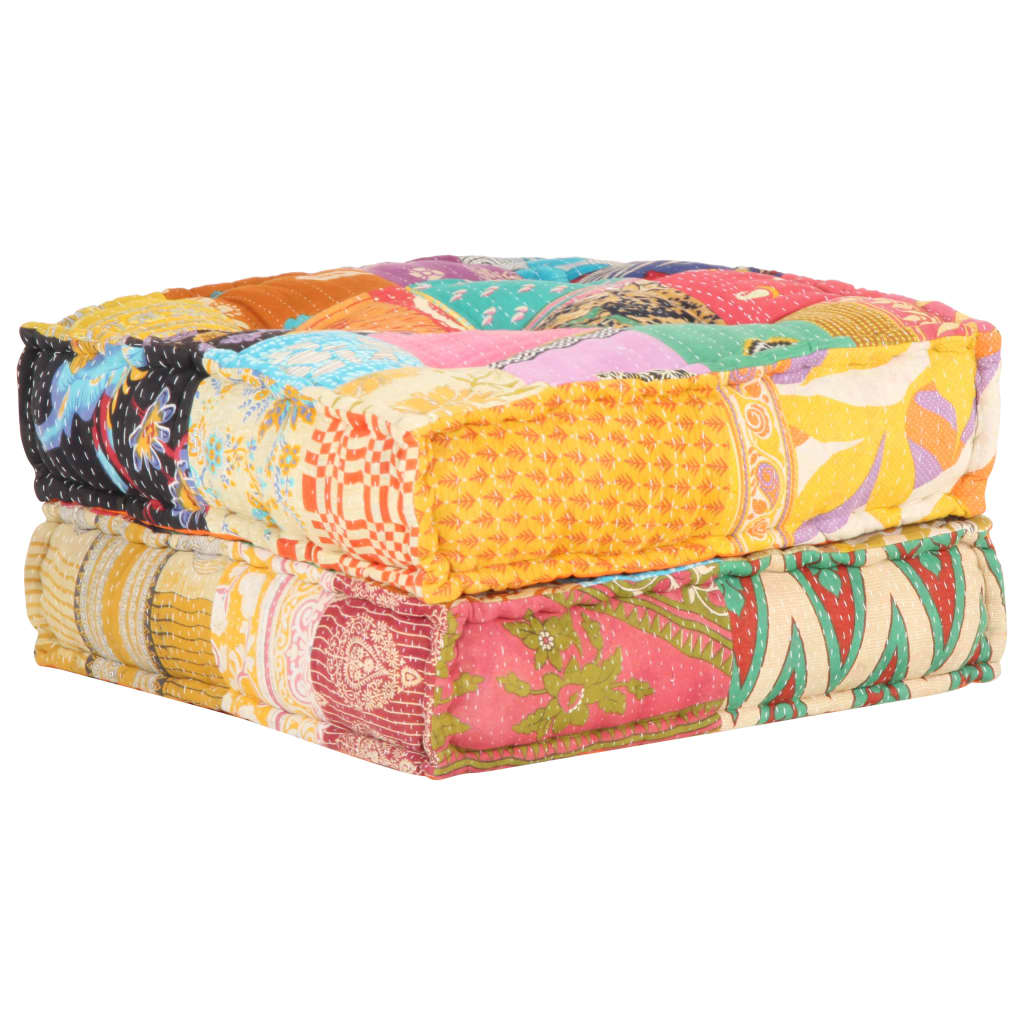 Pouf 60x70x36 cm Patchwork Tissu