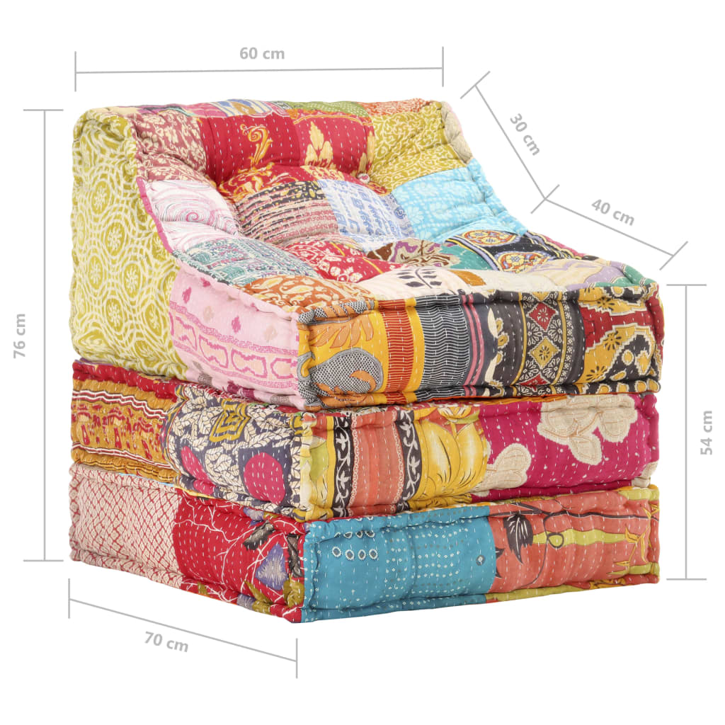 Pouf modulaire Patchwork Tissu