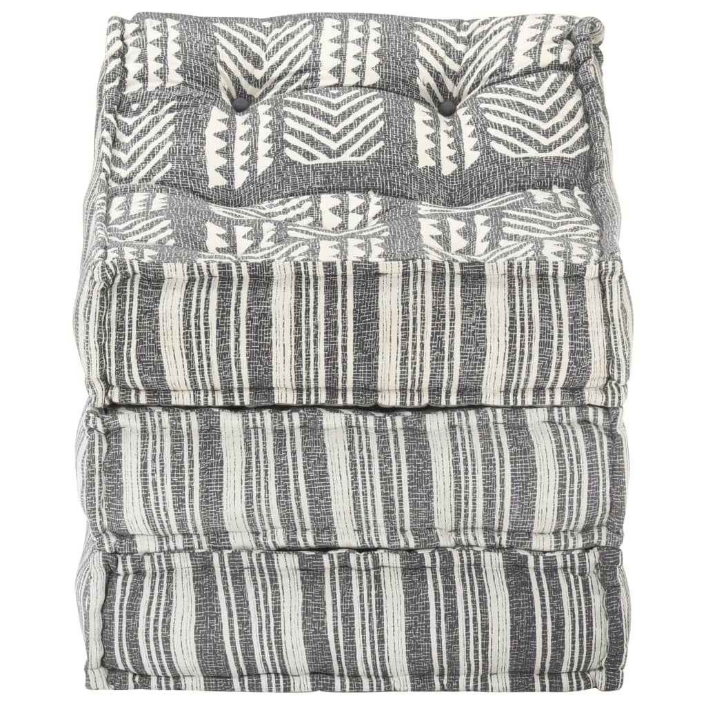 Pouf modulaire Gris rayé Tissu