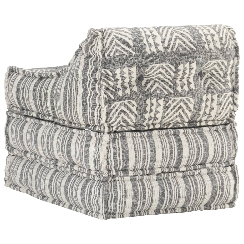 Pouf modulaire Gris rayé Tissu