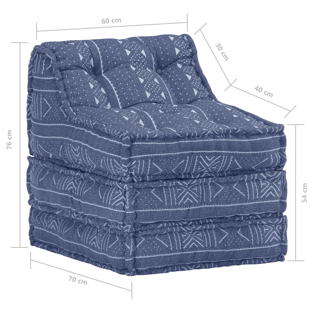 Pouf modulaire Indigo Tissu