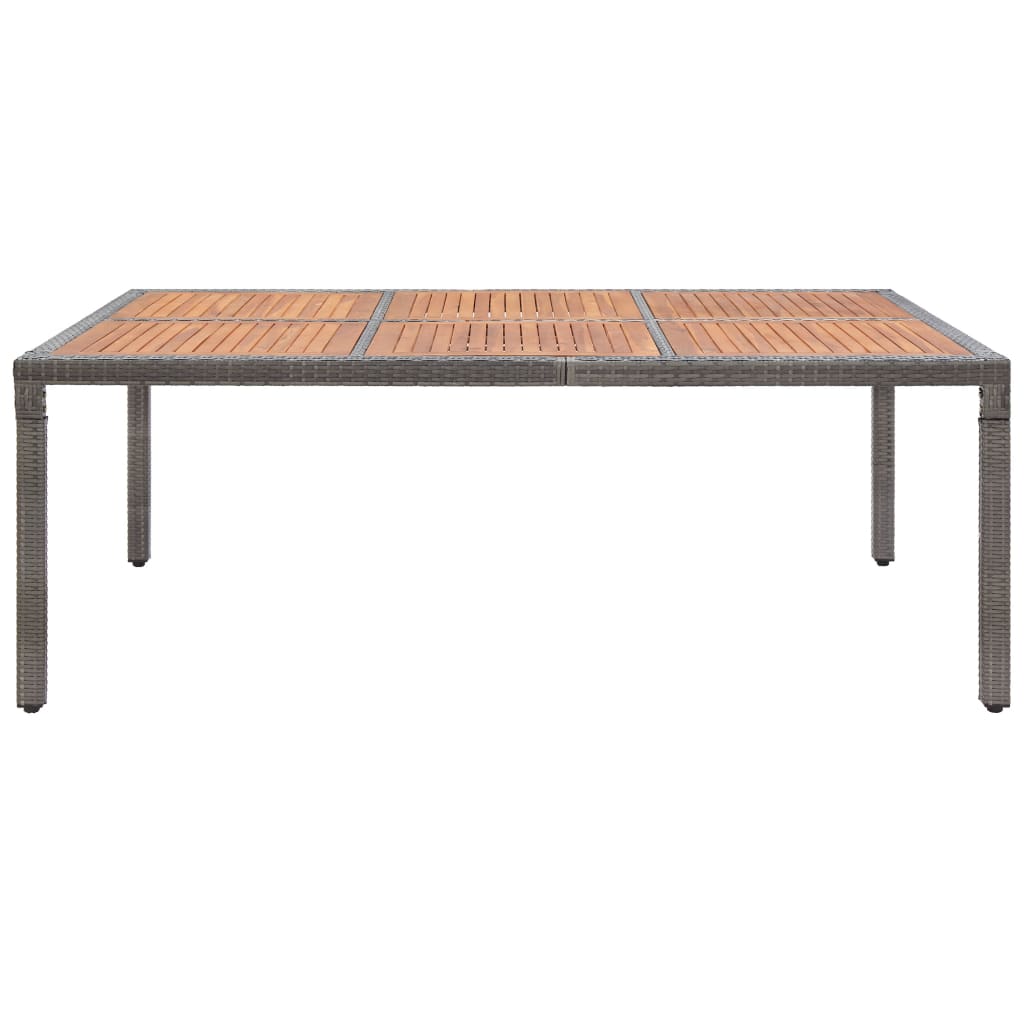 Table de jardin Gris 200x150x74 cm Résine tressée et acacia