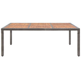 Table de jardin Gris 200x150x74 cm Résine tressée et acacia