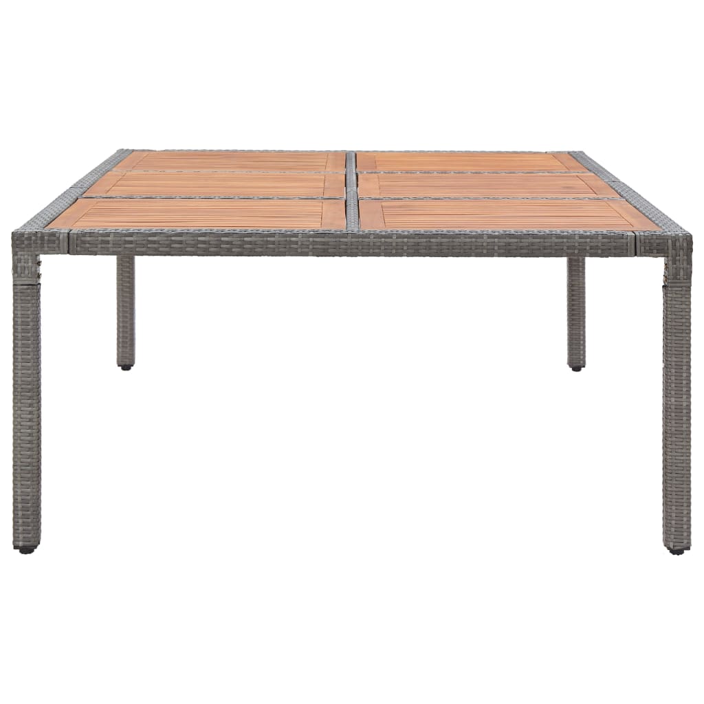 Table de jardin Gris 200x150x74 cm Résine tressée et acacia