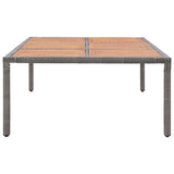 Table de jardin Gris 200x150x74 cm Résine tressée et acacia