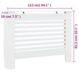 Cache-radiateurs 2 pcs Blanc 112x19x81,5 cm MDF