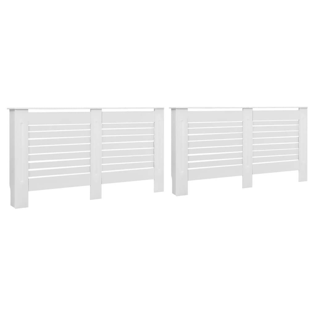 Cache-radiateurs 2 pcs Blanc 152x19x81,5 cm MDF