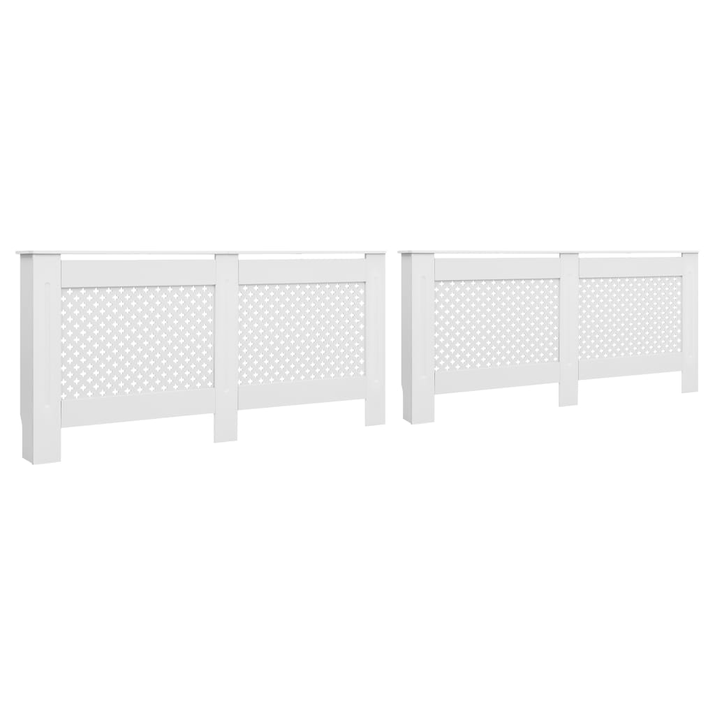 Cache-radiateurs 2 pcs Blanc 172x19x81,5 cm MDF