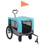 Blue and Grey 2-in-1 Dog Bike Trailer and Stroller