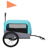 Blue and Grey 2-in-1 Dog Bike Trailer and Stroller