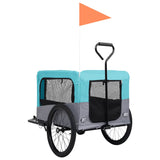 Blue and Grey 2-in-1 Dog Bike Trailer and Stroller