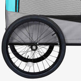 Blue and Grey 2-in-1 Dog Bike Trailer and Stroller